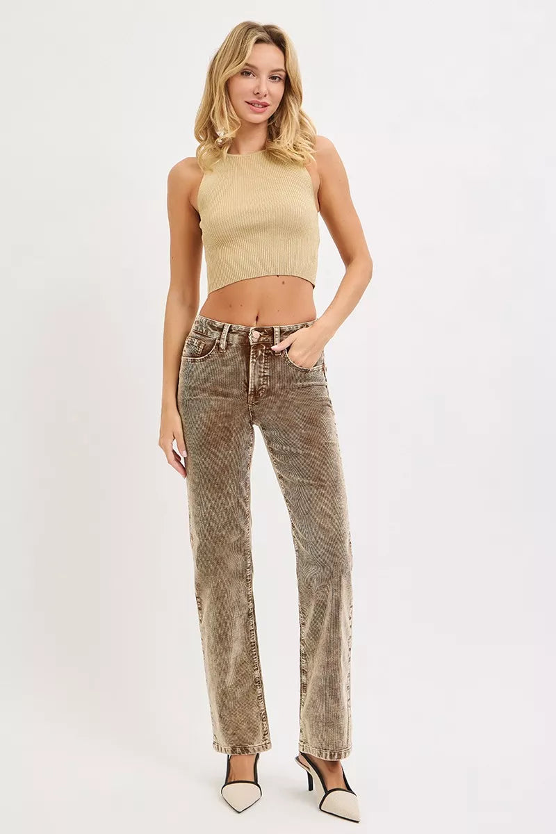 Tummy Control Straight-Leg Corduroy Pants | Aligned Edit